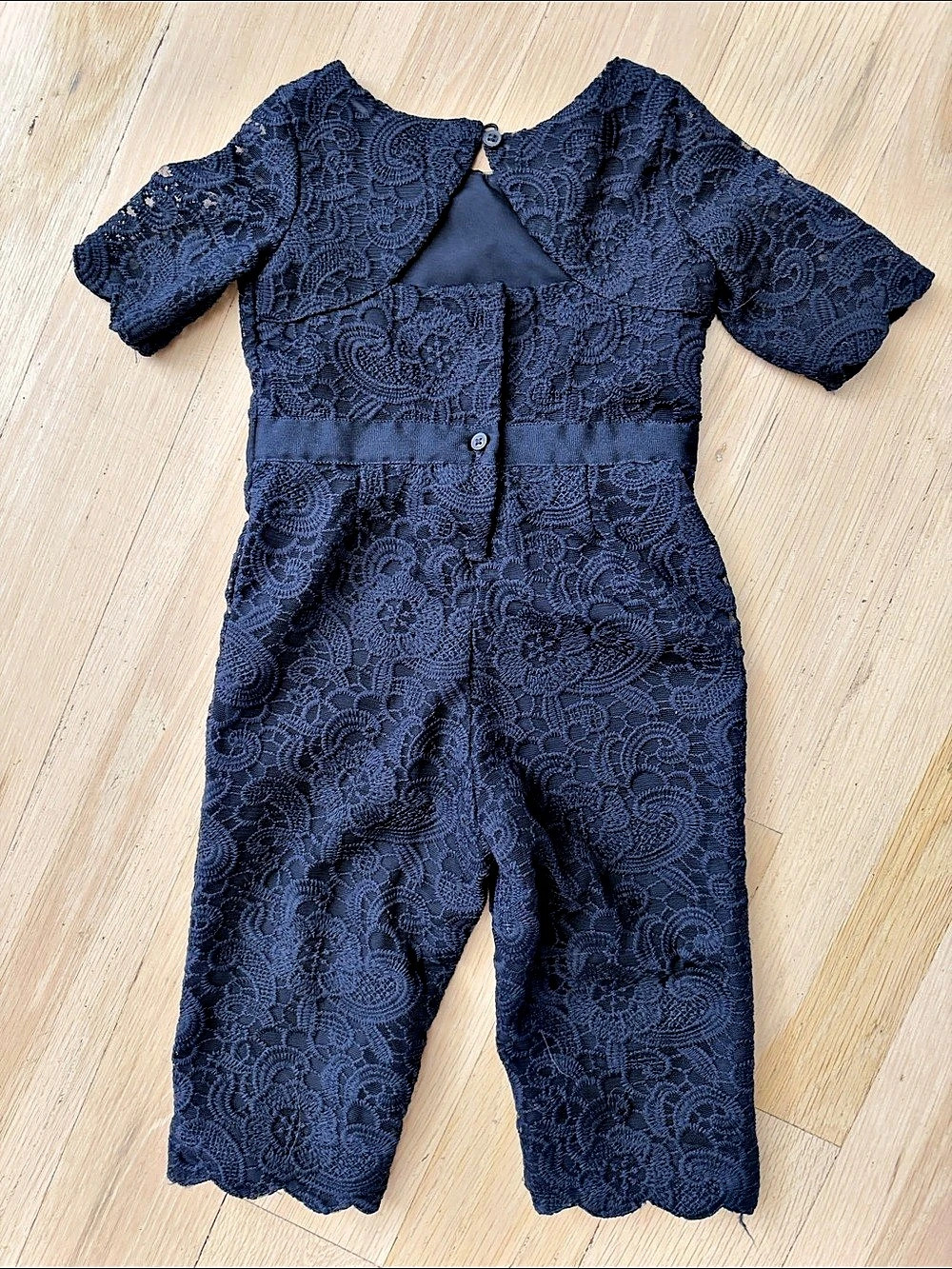 Janie and Jack Lace Jumpsuit Girls Floral Lace Romper Blue 18-24M